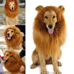 New Cute Pet Dog Cosplay Clothes Costume Lion Mane Winter Warm Pet for Large Dogs Party Decoration with Ear Pet Accessories