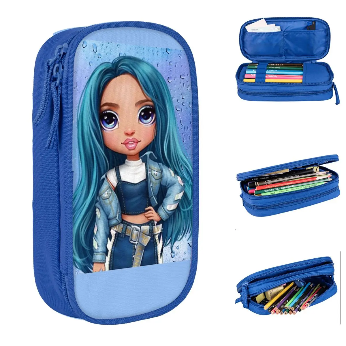 Rainbow High Skylar Bradshaw Pen Box doppio strato grande capacità forniture scolastiche per bambini borsa a matita regalo premio