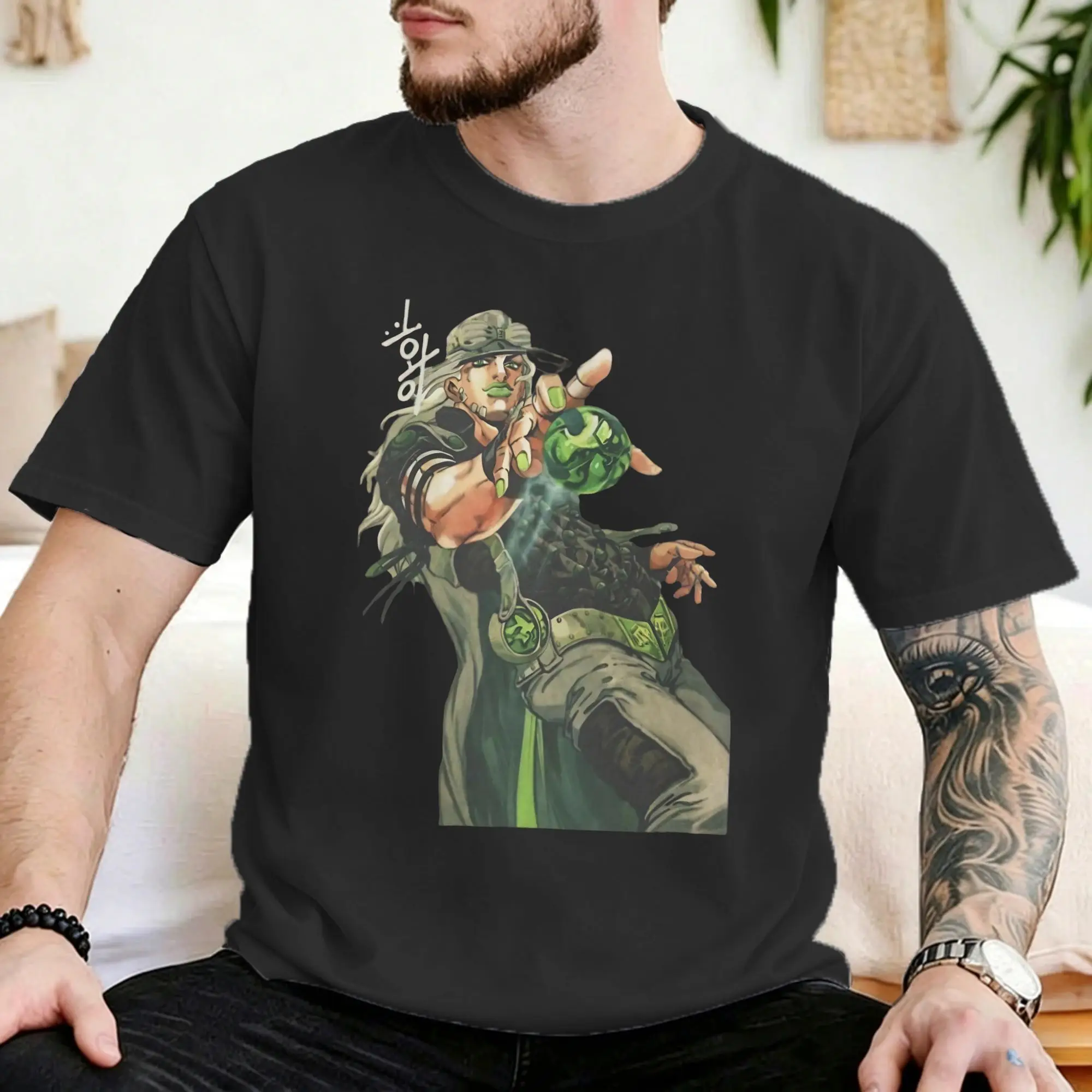 Gyro Zeppeli T Shirt Men Women Cotton Casual T-Shirts Round Neck JoJos Anime  Tees Short Sleeve Tops Gift Idea