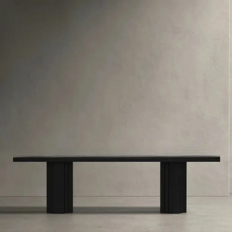 علامة تبويب طعام بسيطة من الخشب الصلب، علامة تبويب طويلة متعددة الأشخاص، تا بلي فيلا، طاولة E، علامة تبويب طويلة للفندق #2