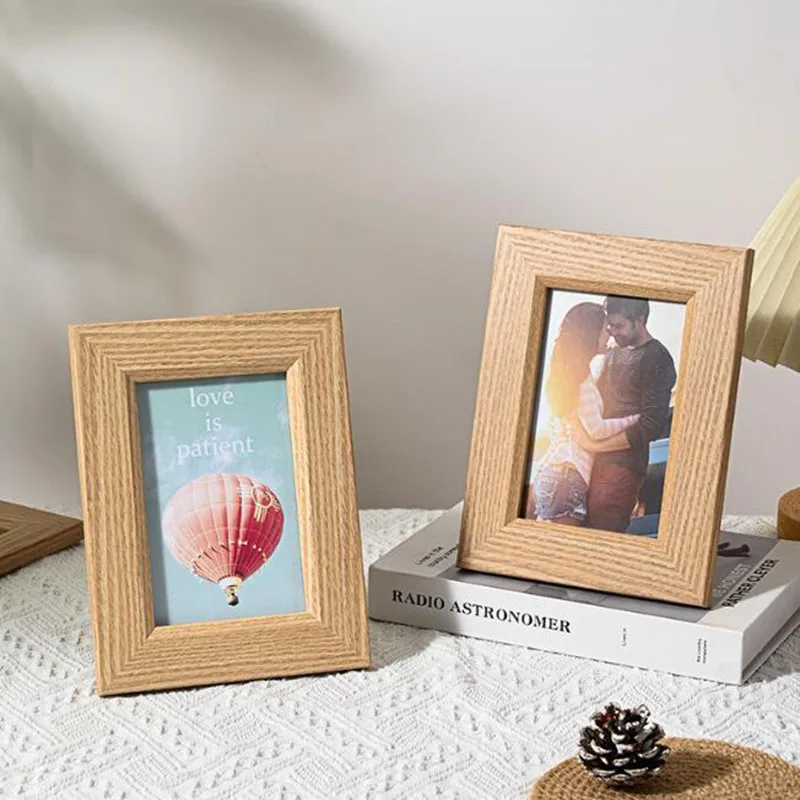 6inch 7inch Broad Brim Wooden Photo Frame Rectangle Family Wedding Photo Picture Frame Desktop Ornaments Home Decor