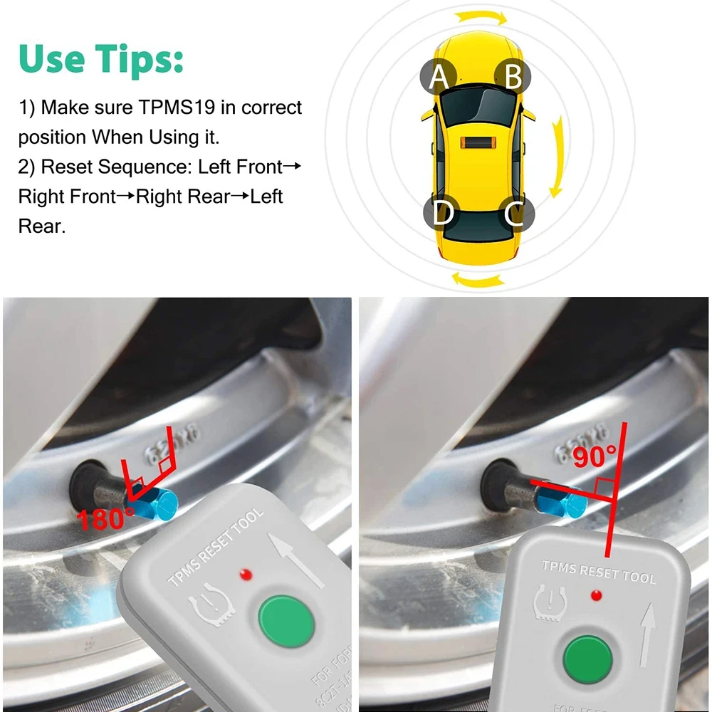 Hotsale 8C2T-1A203-AB TPMS إعادة تعيين أداة مراقبة ضغط الإطارات إعادة تعلم الاستشعار أداة التدريب TPMS19 لفورد ميركوري لينكولن