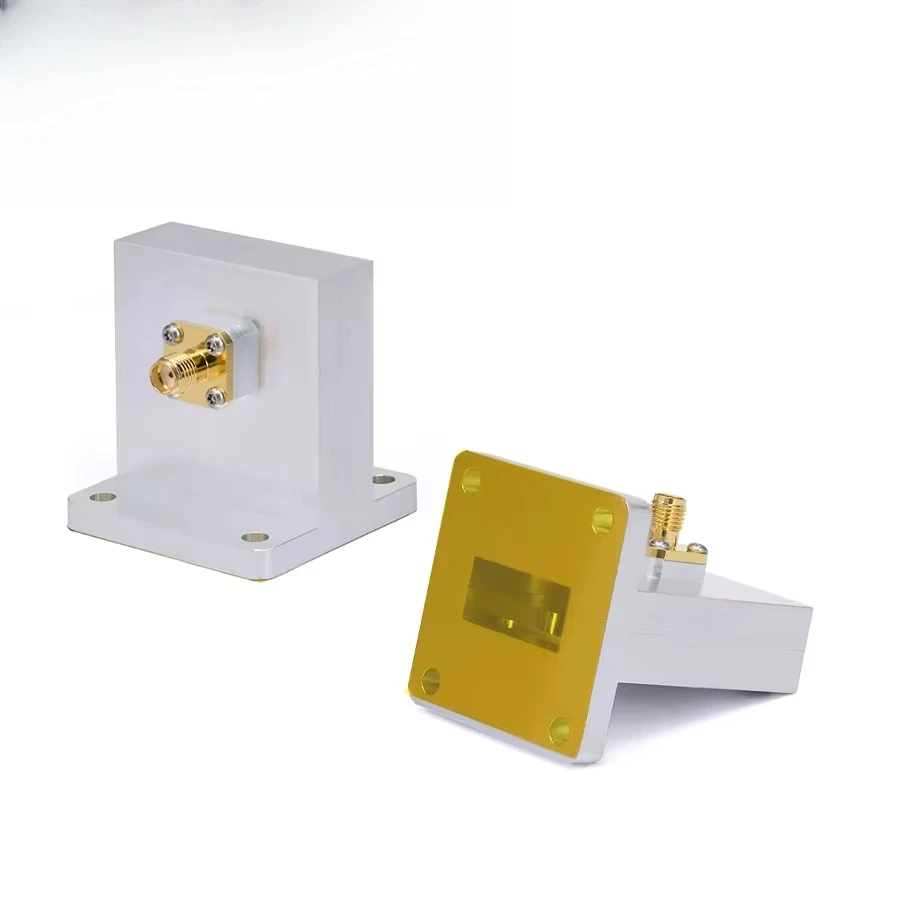 WR-90 to for SMA Female Right Angle Waveguide to Coax Adapters 8.2-12.4GHz with UBR100 Flange Telecom Parts