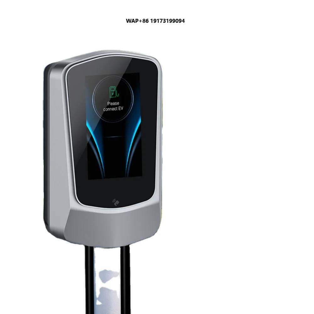22KW Electric Car Fast Charging Station AC 4.3 Inch LED Wall Mount Pole Type IP65 Type1/Type2/GB/T Home/Commercial Use