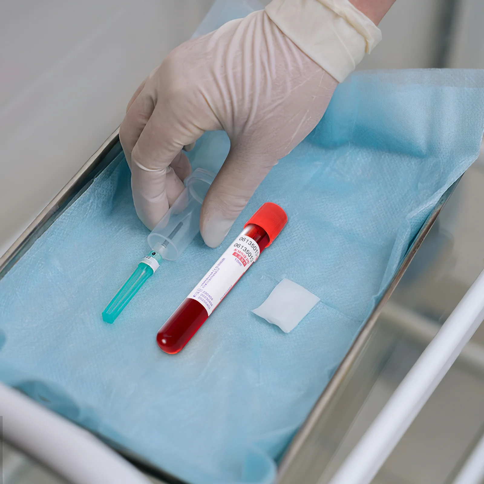 100pcs Blood Collection Vacuum Tubes 10Ml Glass Negative Pressure Test Tubes With Lid For Laboratory Disposable Use Sealing