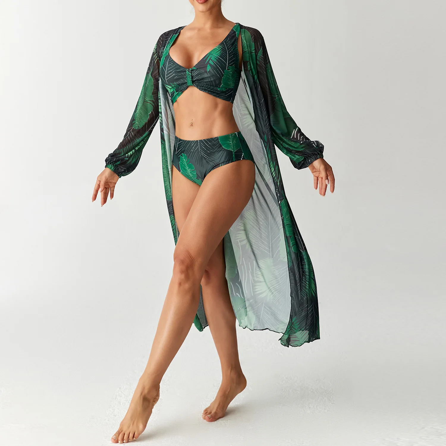 Women's Swimsuit Three-piece Set, Sexy Print Plus Size Bikini, Swimsuit Women's 2 Pieces Tankini Swimsuits Women Biquinis Set Ba