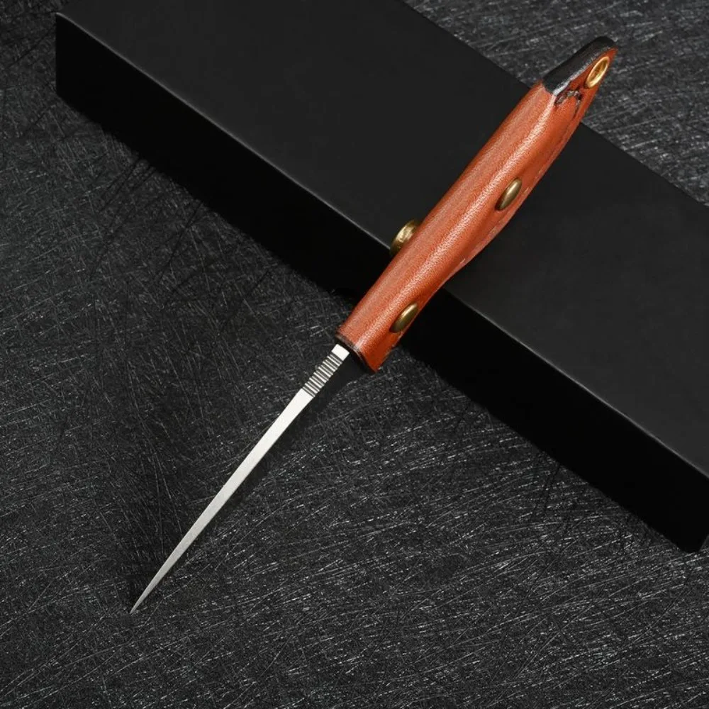 2025 بقاء شفرة مثبتة الرقبة سكين M390 شفرة جلد البقر مقبض صلابة عالية التخييم السكاكين التكتيكية فائدة سكين الدفاع عن النفس