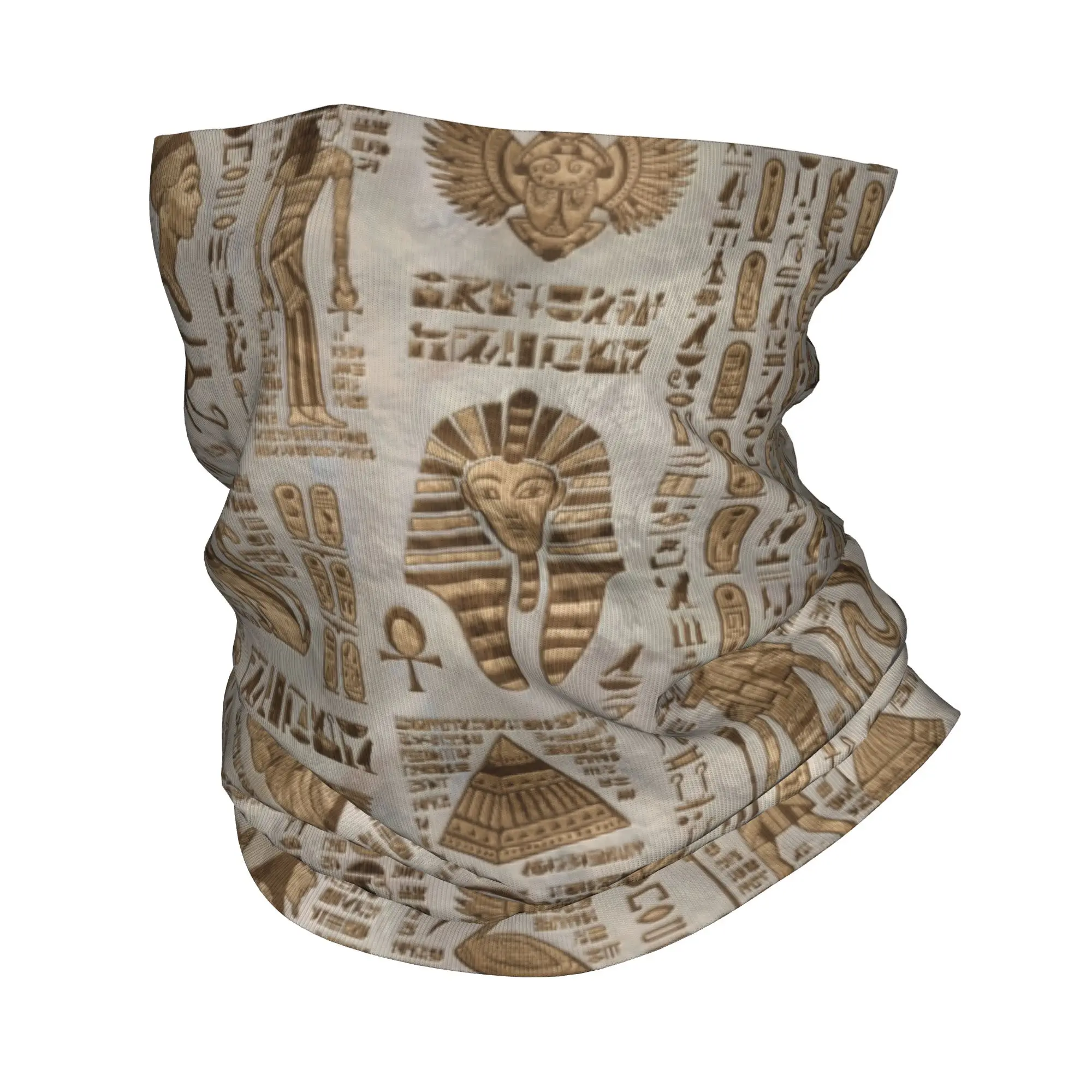 Diadema, pañuelo tubular, banda facial y braga de cuello de invierno con jeroglíficos y deidades egipcias personalizados, símbolo del Antiguo Egipto, para senderismo y ciclismo