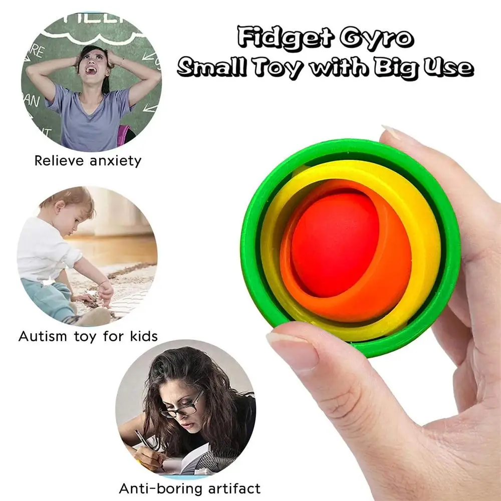 2pcs Fidget Spinner Toy Gyroscope Ready to Finger Pocket Toy Hand Fidget Spinner Stress Relief Rotating Rings for Adults Kids