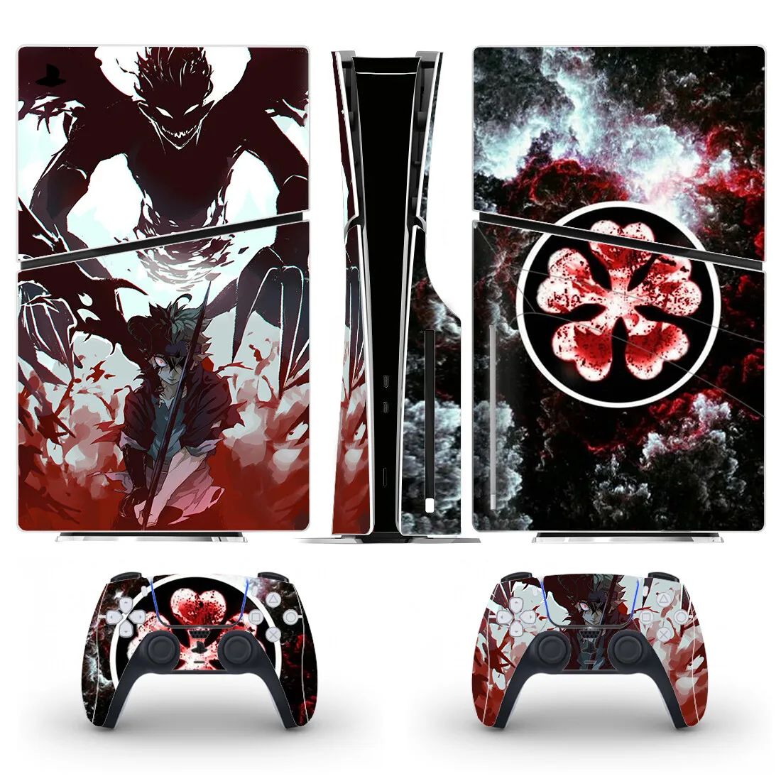 Nuevo Vinilo Adhesivo para Consola PS5 y 2 Controles, Diseño de Anime Asta, para PS5 Slim Pro