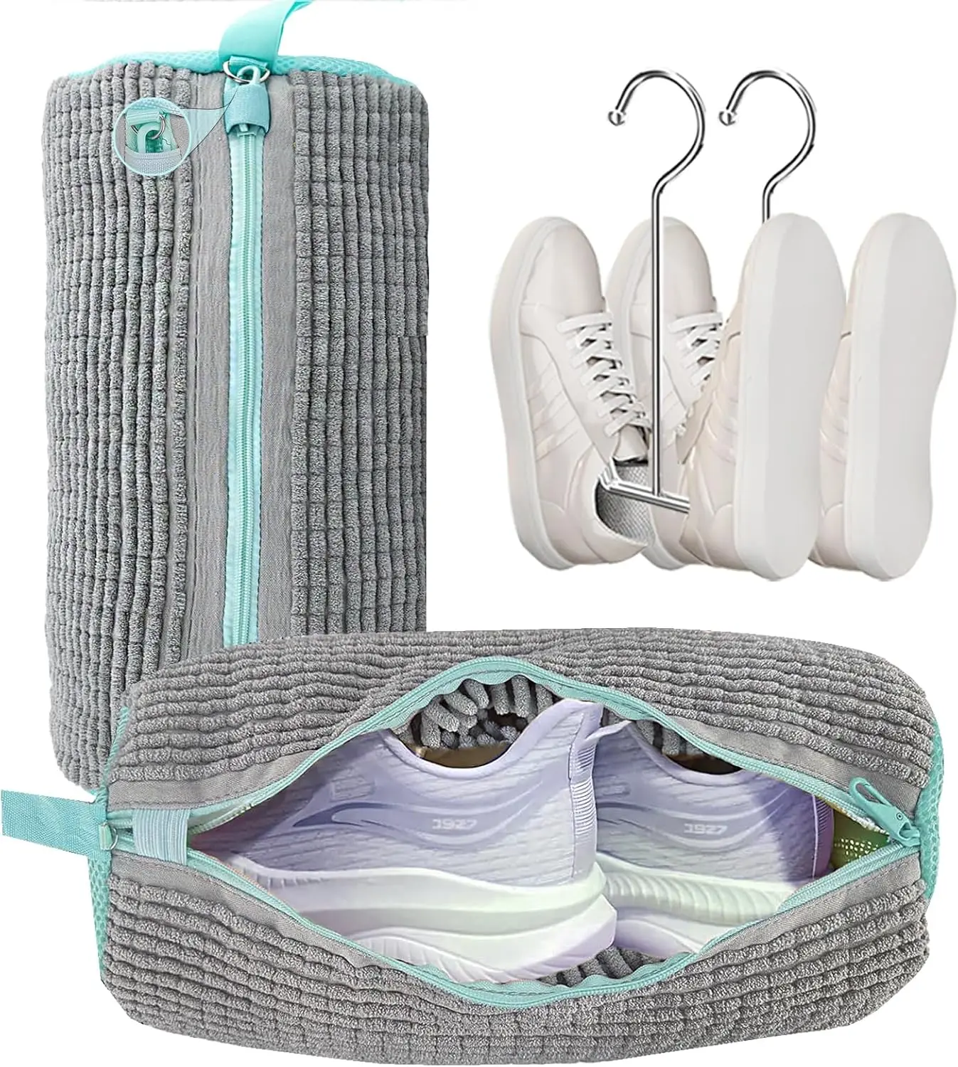 

Shoe Washing Machine Bag- Reusable laundry bag for Washing Machine, With 2 Drying Racks 12 Cleaning Ball, 360° deep cleaning