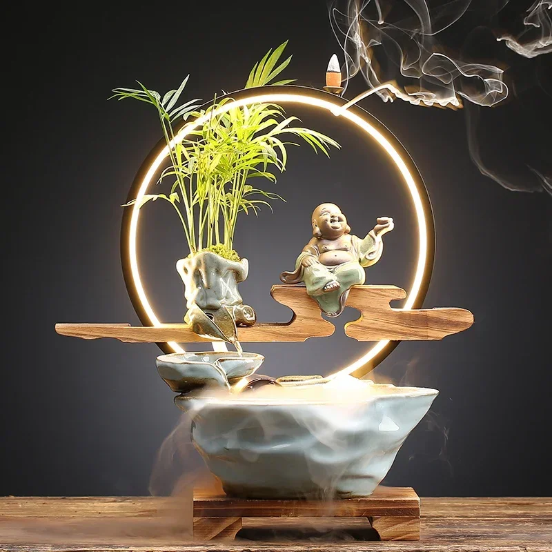 Humidifier Incense Holder Burner Living Room Decoration Zen Incense Burner Waterfall Chinese Backflow Quemador Inciensos Decor