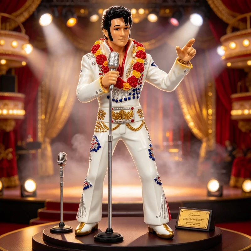 Elvis Presley Singer Resin Figurine Vintage Rock Music Star Statue Desktop Display Ornament Collectible Souvenir Gift