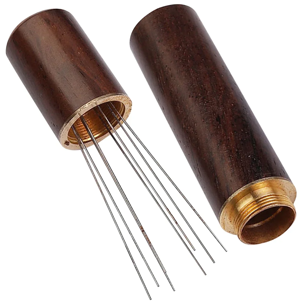 Stainless Steel Coffee Cloth Powder Needle Concentrate Espresso Machine Espreso Wooden Distribution Tool Stirrer image 3