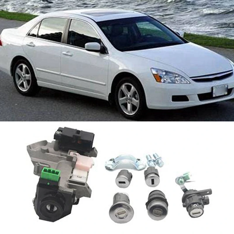 For Honda Accord 06-07 Complete Set Ignition Switch Cylinder Door Lock With 2 Keys 8E Chips 06350-SDA-H30