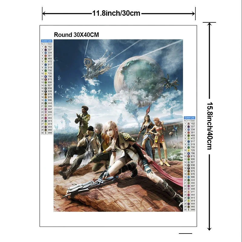 2024 New 5D DIY FINAL FANTASY Diamond Painting Kit Diamond Embroidery Color oil painting hand Mosaic art home