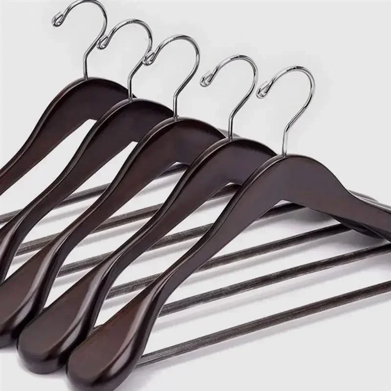 Solid Wood Suit Racks Clothes Hangers Home Clothing Stretchers Wooden Non-Slip Trouser Hanger Suit Wide Shoulder Hanger