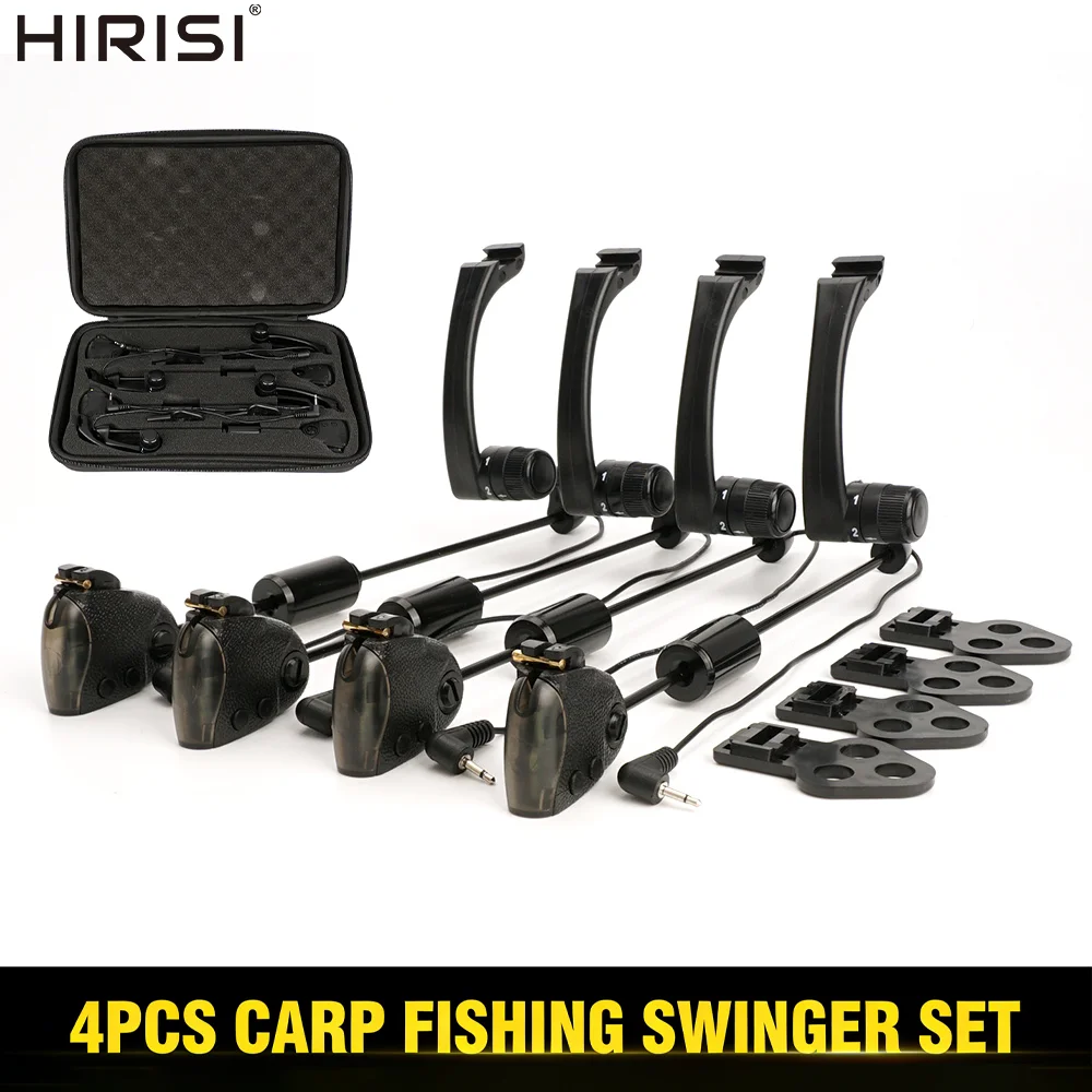 Hirisi B2028A Carp Fishing Swinger Set Fishing Alarm LED Illuminated Bite Indicator High-Visibility Swingers Carp Fishing Tackle