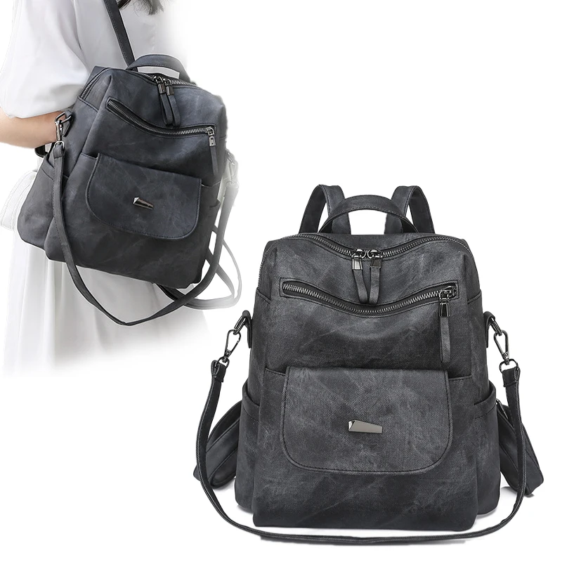 

Durable PU Leather Women’s Backpack – Spacious Mom Bag with Organized Compartments, Comfortable & Breathable Design for Work