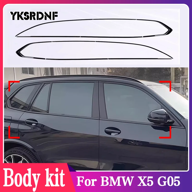 

Black Steel Window Molding Frame Strips Trim Cover For BMW X5 G05 2018-2022