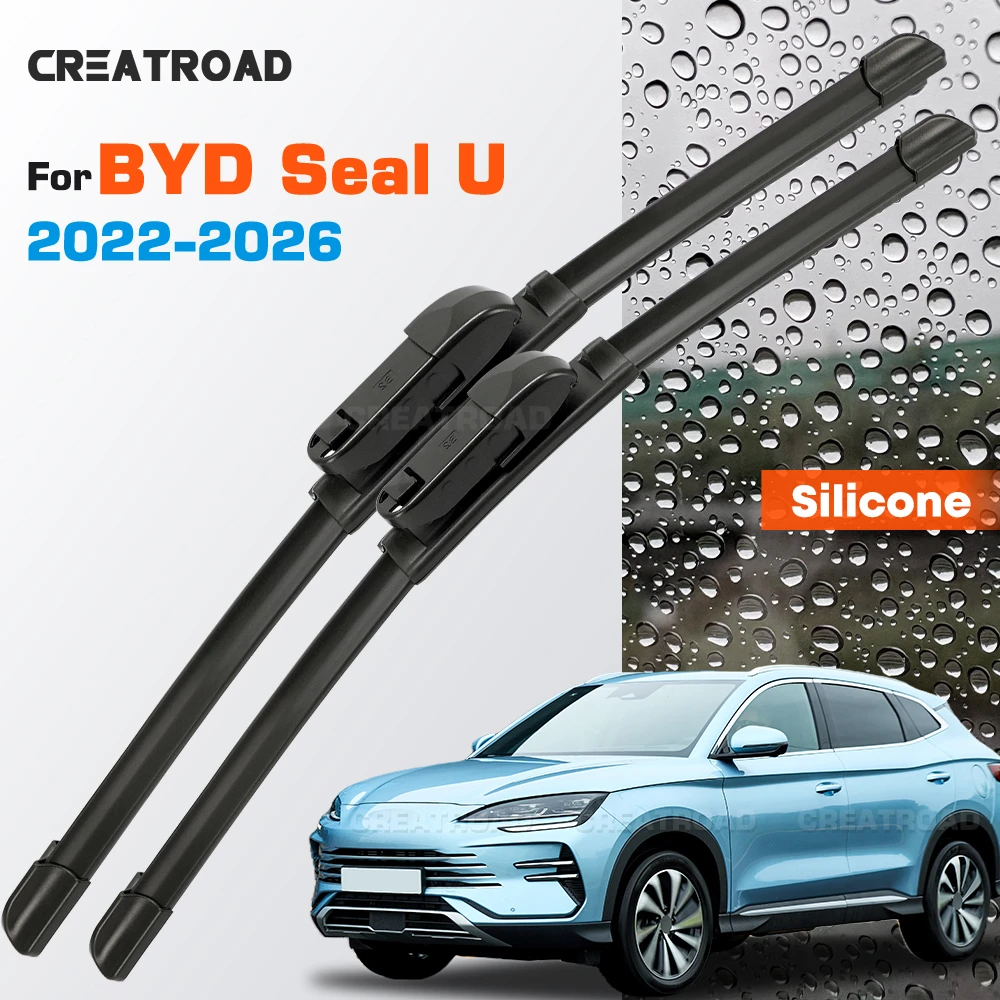 

Silicone Wiper Blades Fit For BYD Seal U 2022-2026 Coated Silent HD Wear-Resistant Car Windshield Wipers 24"+18"