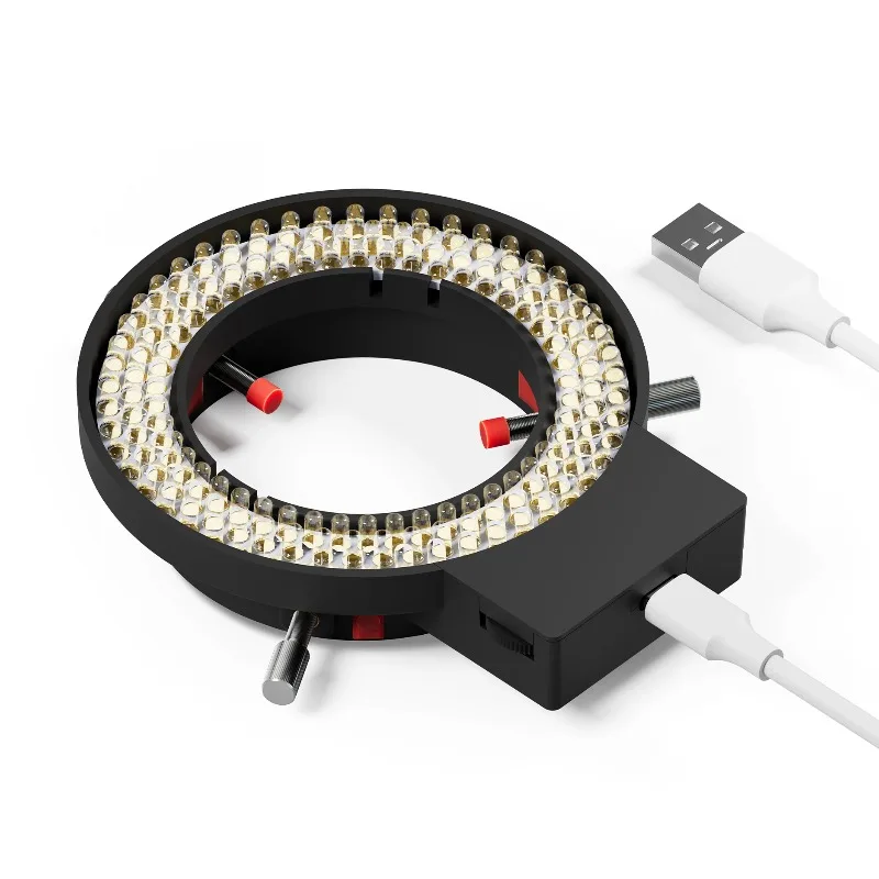 YCS 6558 Microscope Light-Ring Light Adjustable 144 Lamp Beads LED Light Source Industrial Microscope Ring Illuminator Tools Set
