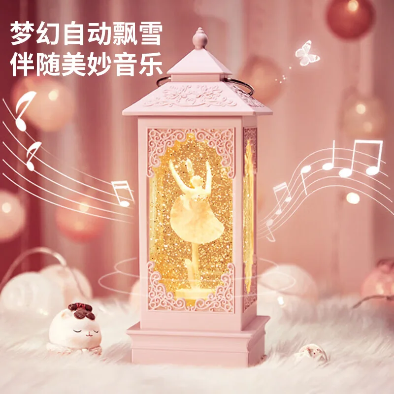 

Вращающаяся музыкальная шкатулка с кристаллами и фигуркой балерины, подарок на день рождения для девочки-принцессы