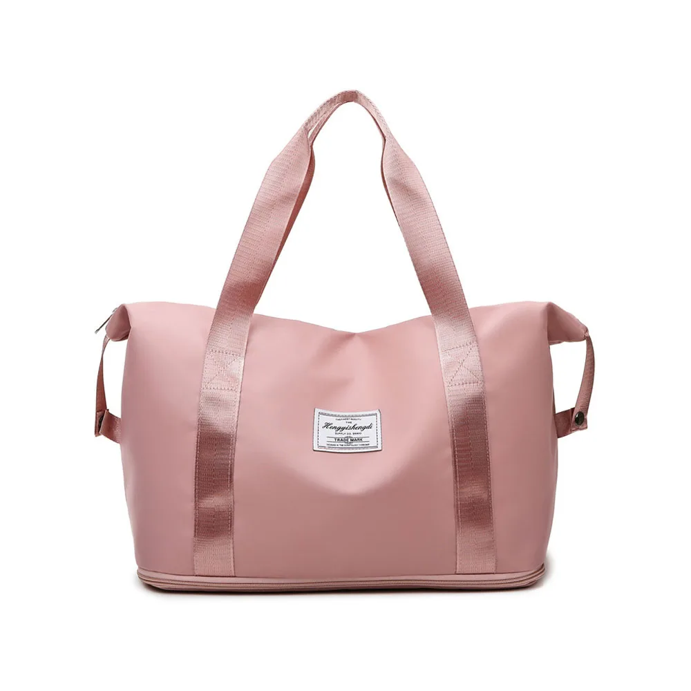 Bolso de mano grande expandible para mujer, bolsa de viaje para entrenamiento deportivo, bolsas de gimnasio con separación seca y húmeda y mangas de carrito