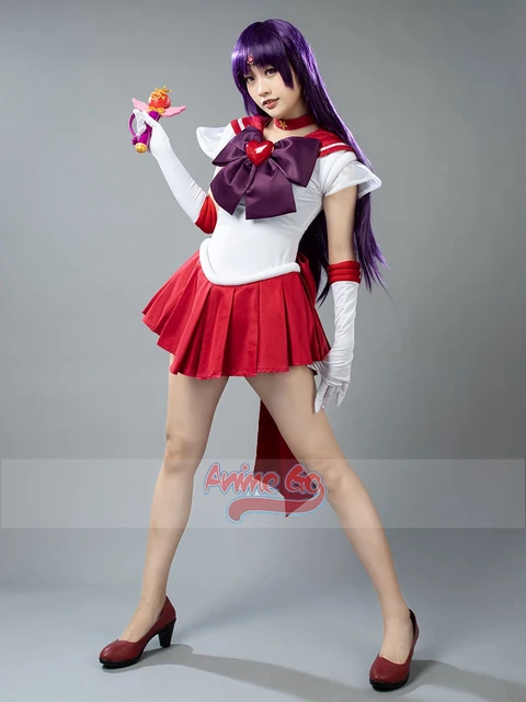Kostium Cosplay Anime Sailor Super S Film Sailor Mars Rei Hino Raye dla Kobiet do Odgrywania Ról