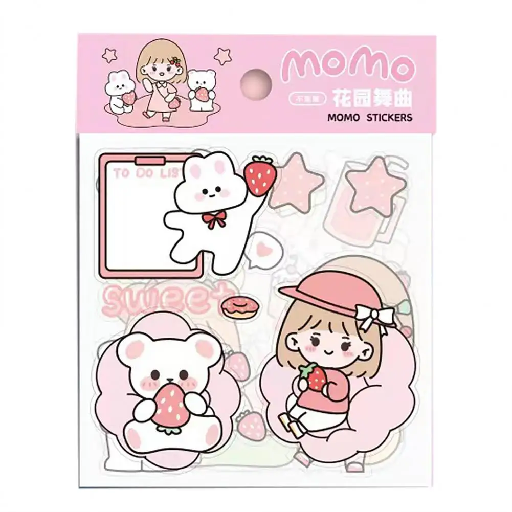 Adesivi 20 pezzi Cartoon Girl Scrapbook Sticker Set per fai da te Notebook Planner Journaling Gift Box