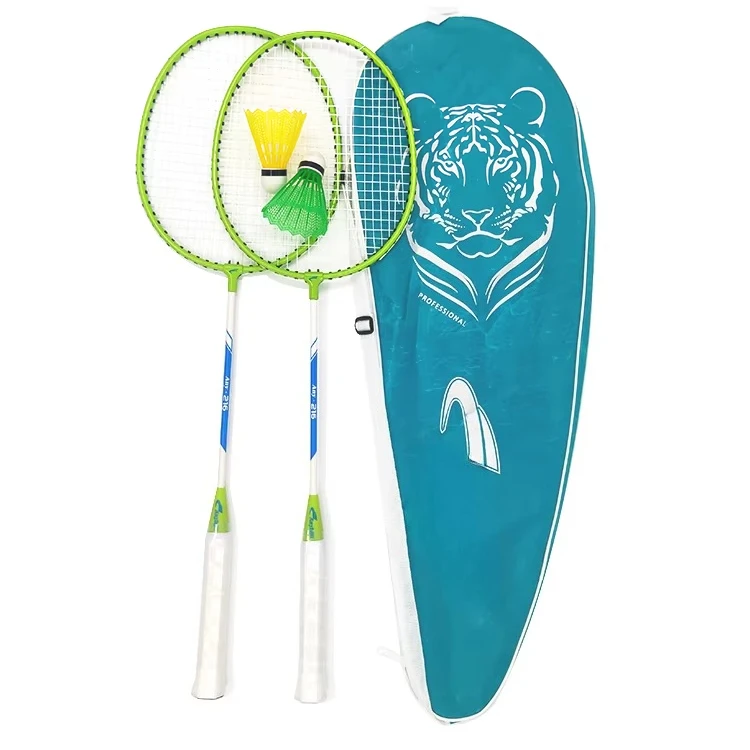 

Factory Price Alloy High Elastic Sponge Handle Badminton Rackets Set Plastic Shuttlecock and Racquets with Bag for Kids