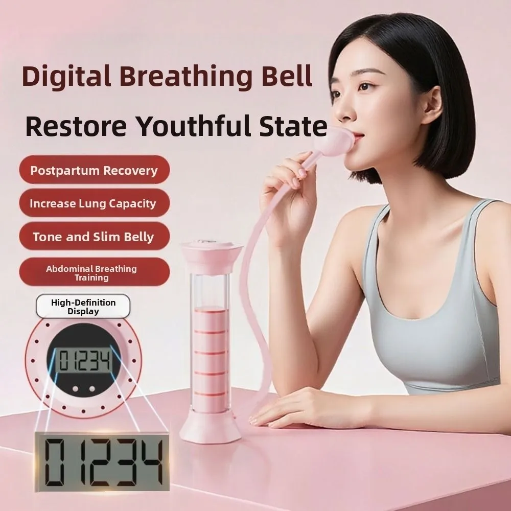 Adjustable Resistance Breathing Dumbbell Trainer Deep Breathing Ergonomic Design Lung Capacity Expander With Counter Practical