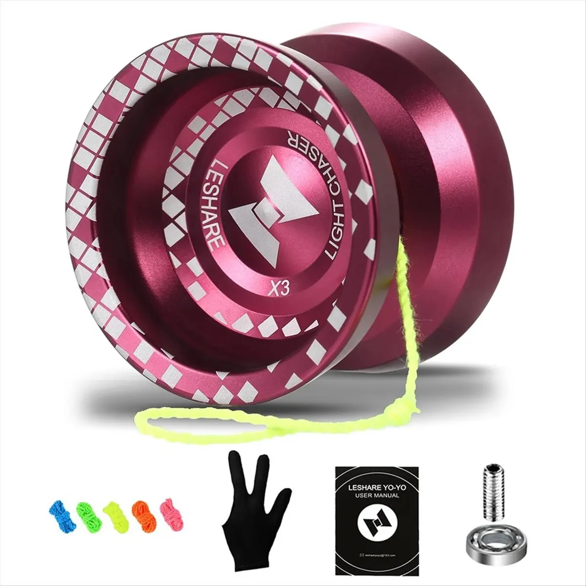 【Buy New】Yoyo Unresponsive Professional Yoyo with Ball Bearing Mosaic Extraordinary Yoyo Red