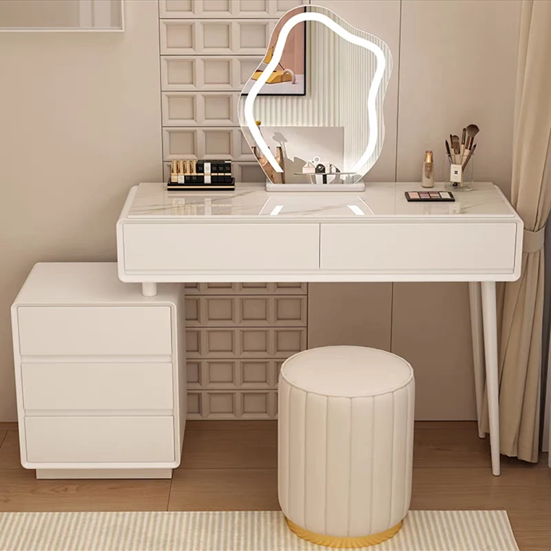 Modern White Vanity Tables Lights Luxury Girls Makeup Mirror Vanity Tables Bedroom Lights WoodSchmink Tisch Home Furniture