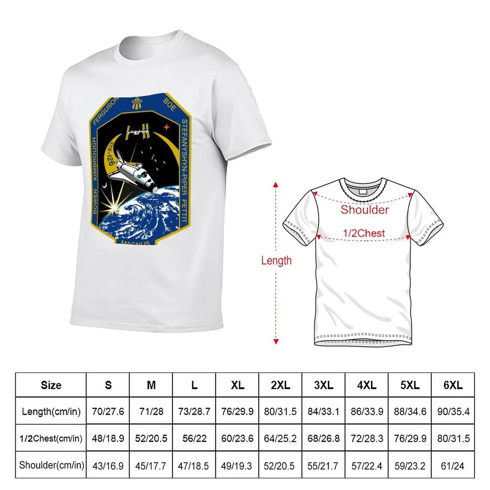 STS-126 Mission Logo T-Shirt graphic tee shirt vintage anime shirt vintage t shirts graphic t shirts mens workout shirts