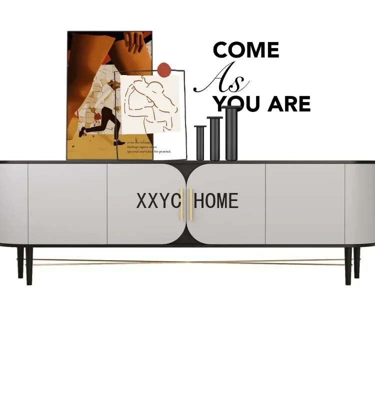 

Audiovisual Cabinet Small Apartment Floor Cabinet Simple Art Combined TV Cabinet