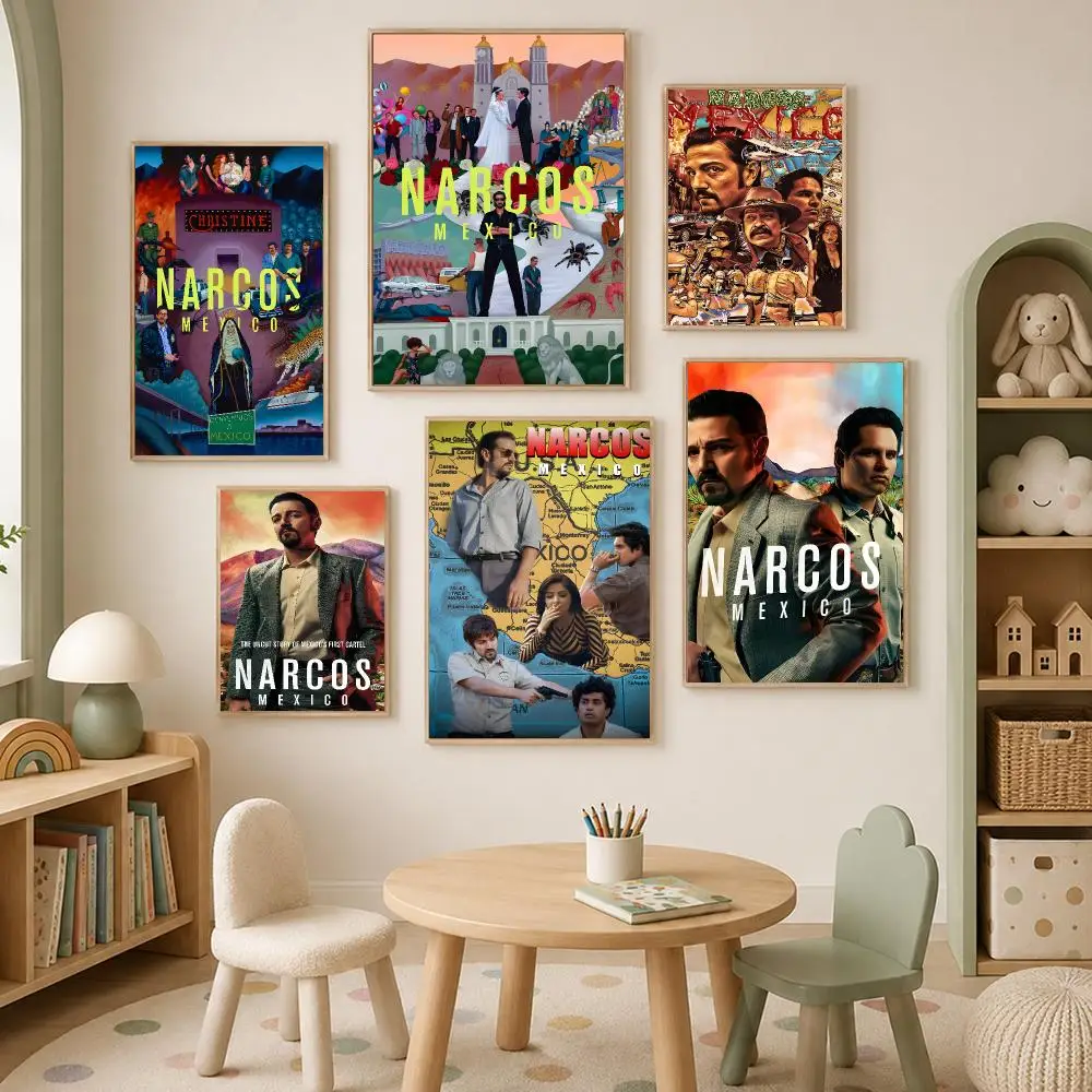 TV Crime Drama Narcos Mexico Poster Self-Stick HD PP paper Wall Art  Waterproof Decor for Bedroom, Living Room，Gift