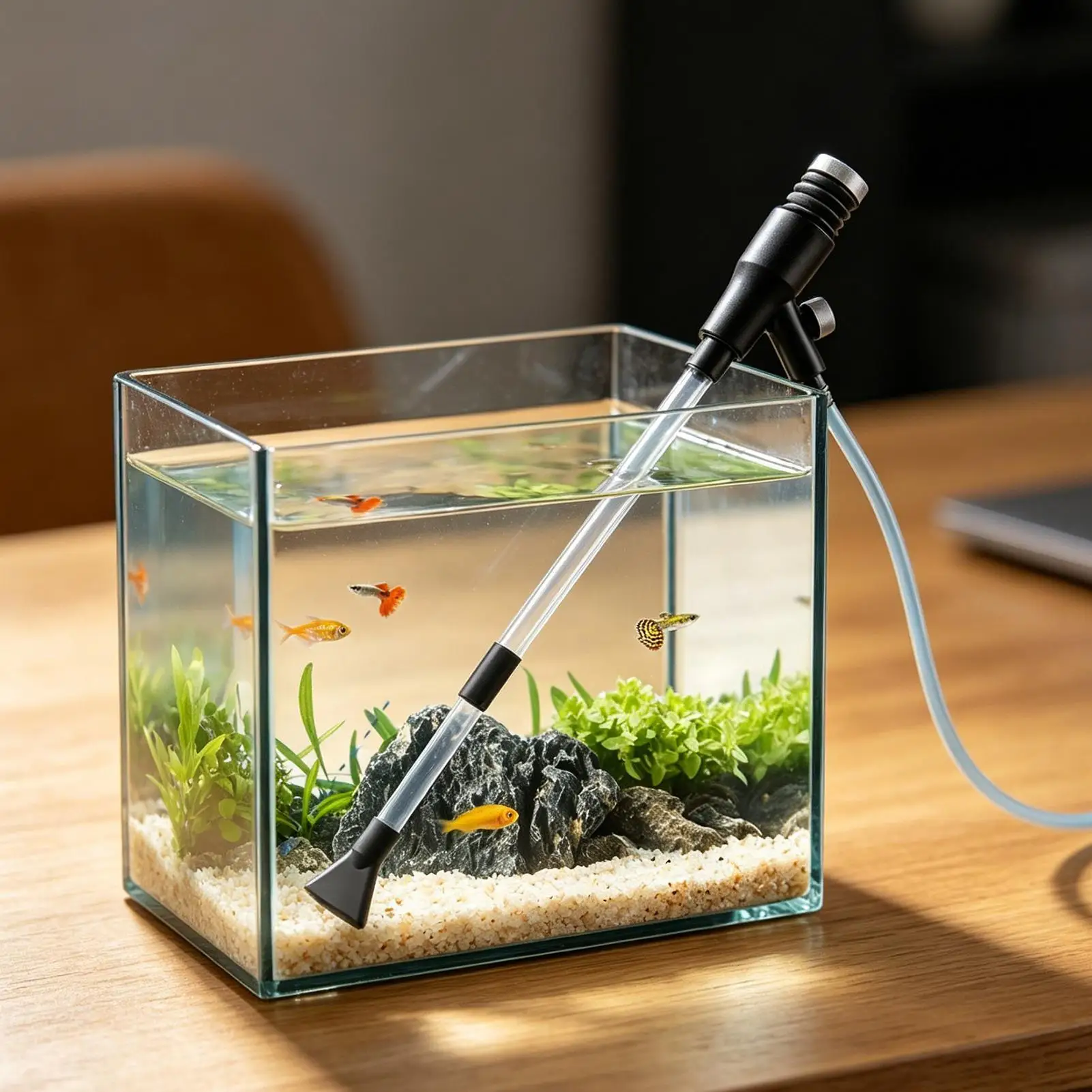 Aquarium-Vakuum-Kiesreiniger, Handpumpen-Siphon, Wasserwechsler, Aquarium-Siphon-Vakuumreiniger für die Wartungsreinigung von Reptilien