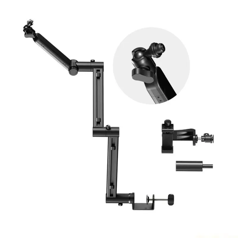 F62C Metal Microphone Boom Arm Stand 1950g Weight Capacity Mic Mount Holder