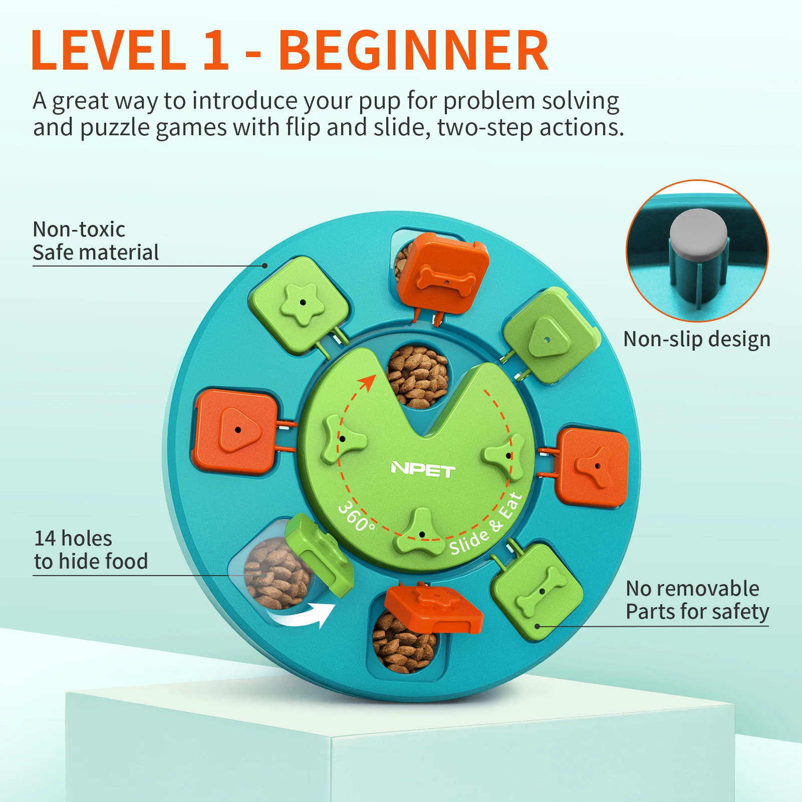 لعبة ألغاز الكلاب من NPET، وحدة تغذية بطيئة لتدريب الذكاء والإثراء العقلية #2