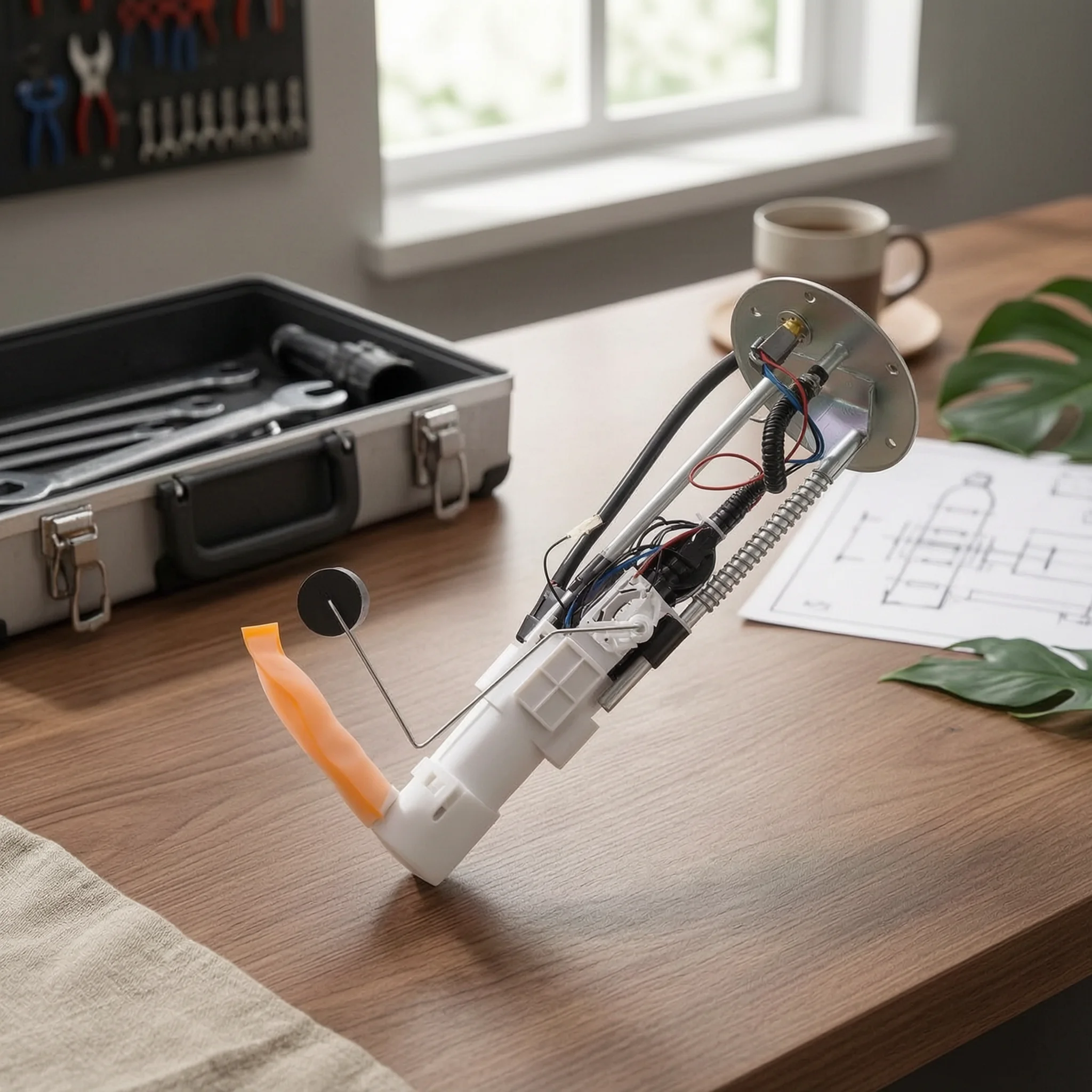 Reliable Fuel Pump Module Assembly with Wire Harness Round Steel Mounting Plate for Accurate Fuel Level Readings