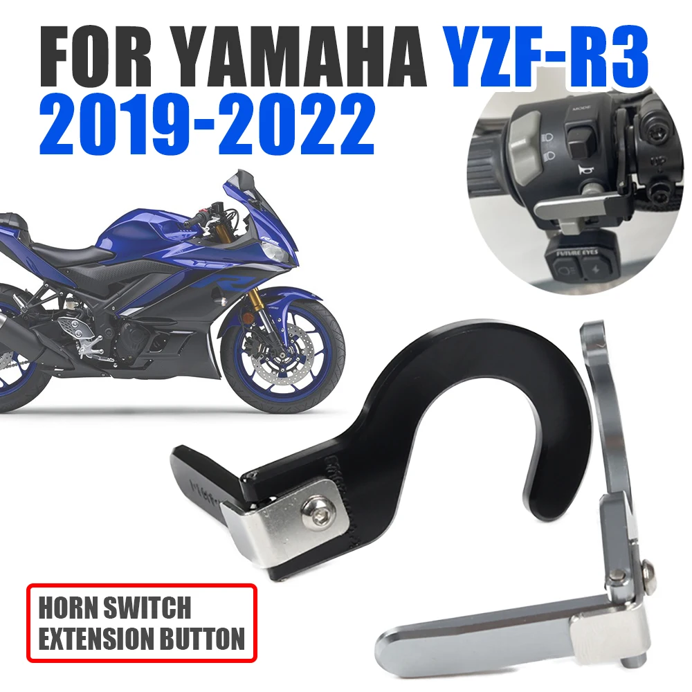 

For Yamaha YZF-R3 YZFR3 2019 2020 2021 2022 Motorcycle Accessories Left Horn Switch Extension Button Auxiliary Cap Guard Parts