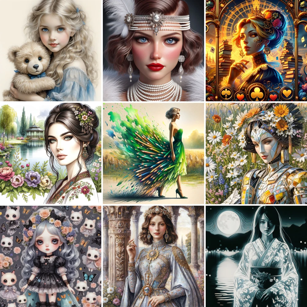 Fantasy Portrait Girl Paint By Number 20x30 DIY Crafts Supplies For Adults Wall Art Personalized Gift Ideas Wholesale 2024 HOT