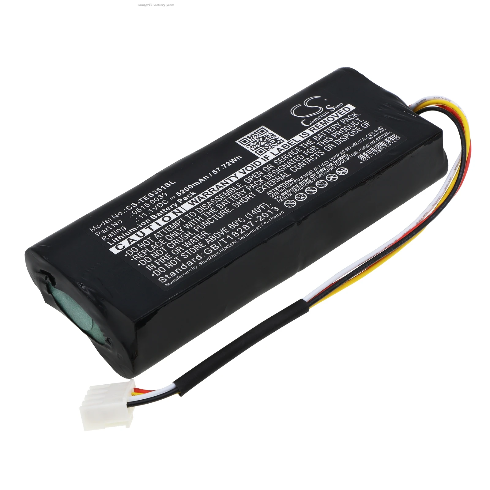 Replacement 11.1V 5200mAh Battery 0515 0039 for Testo 350K Analyzer, 350 GAS Analyzer