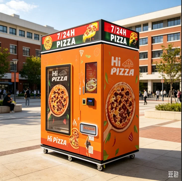 Pizza Vending Machine Smart Automatic Pizza Dispensing Unit Customized Parameter For Supermarket Lobby Office Building Kiosk