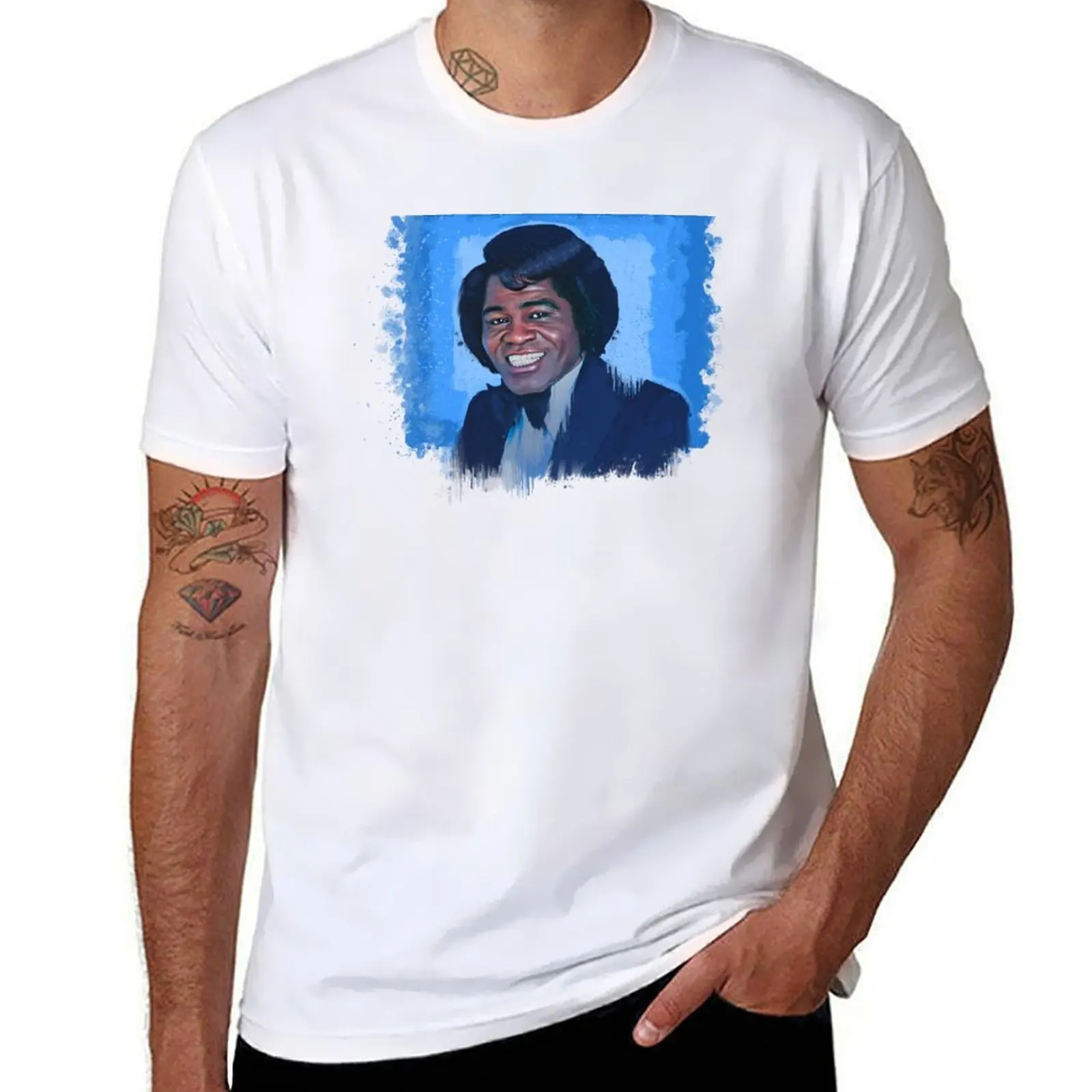 

James brown Famous Musician Portraits shirts T-Shirt Anti-Fade Casual Tee Shirt