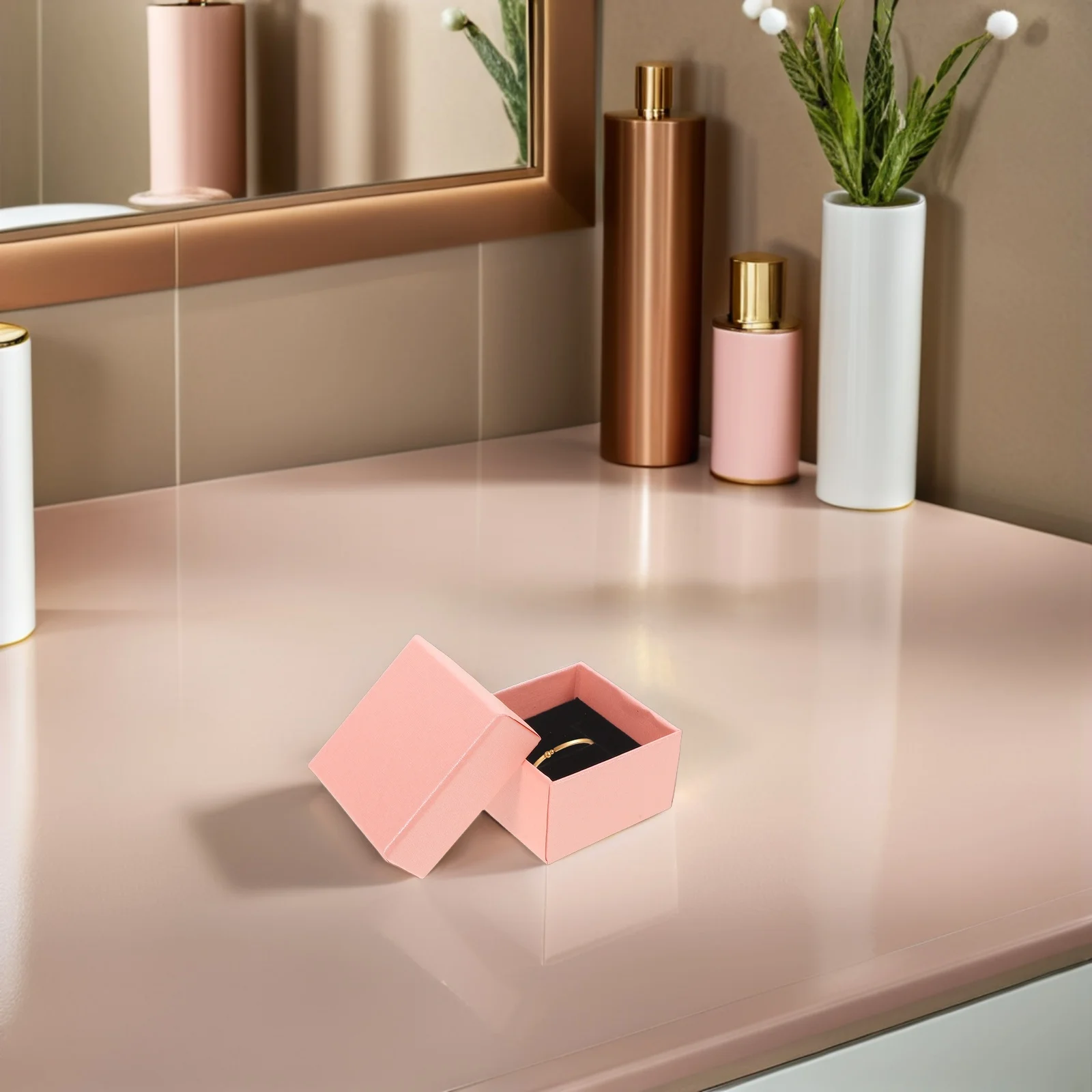 

32Pcs Multi-Functional Pink Jewelry Box Organizer Travel Mini Storage Case Rings Earrings Necklace Holder Pink Jewelry Box