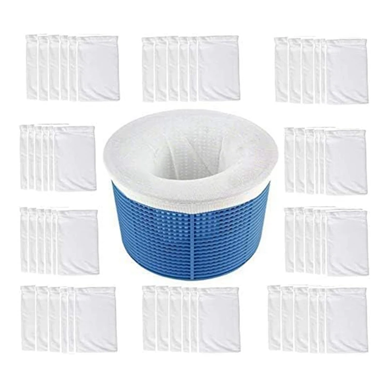 Swimming Pools Skimmer Basket Bag Elastic Filter White Elasticity Splitter Pool Skimmer Net Fine Mesh Net Bag-A03I