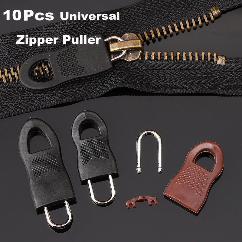 

5/10Pcs Replacement Zipper Pull Detachable Mount Pulls Tab Repair Kit DIY Fixer Set for Clothing Boot Pant Tent Travel Bag