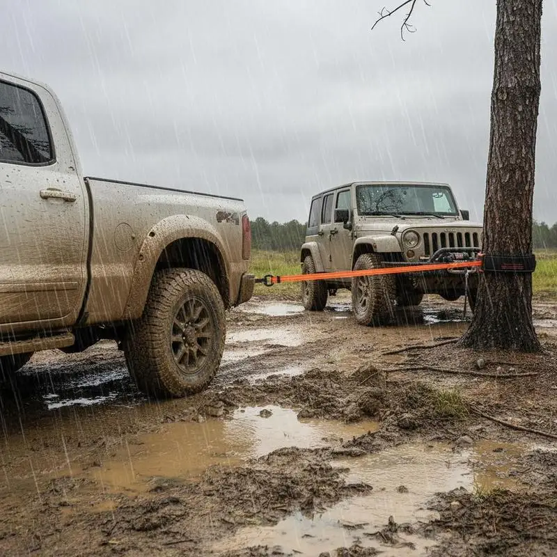 

Heavy Duty Hauling Belt 3" x 8' For Off Road Recovery, Winch Extension, Tree Protection, 36000lbs Break Strength Triple Reinforced Loops Extreme Weather Synthetic Polyester Webbing